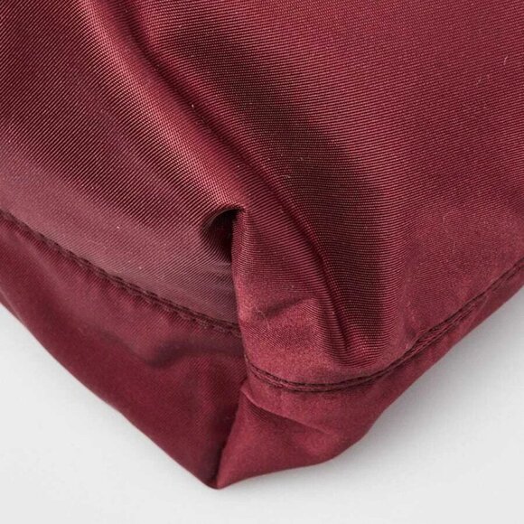 Burberry Burgundy/Black Eco Nylon Small Tote Bag - Picture 4 of 12